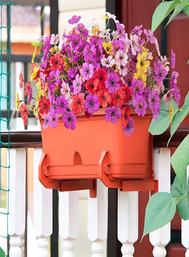 Ammyoo Artificial Fake Flowers for Outdoor Spring Decoration, 16 Bundles Faux Flower for Home Garden Porch Window Box, Plastic Greenery Shrubs UV Resistant No Fade Indoor Floral Arrangements (No Basket) - Image 4