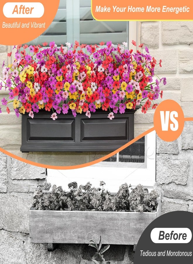 Ammyoo Artificial Fake Flowers for Outdoor Spring Decoration, 16 Bundles Faux Flower for Home Garden Porch Window Box, Plastic Greenery Shrubs UV Resistant No Fade Indoor Floral Arrangements (No Basket) - Image 5