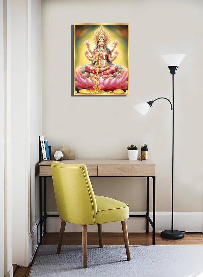 Anaadi Goddess Maa Lakshmi Ji إطار الصورة | لوحة ديكور حائط من Maa Laxmi للمنزل والمكتب وديوالي بوجا (10 بوصة × 12 بوصة) - Image 3