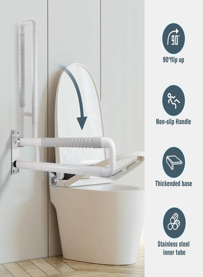 WochiTV Flip up Grab Bar 30.1 Inch Handicap Grab Bars Wall Mounted Toilet Handrail Anti Slip Bathroom Safety Bar for Senior Elderly Pregnant Aid - Image 2