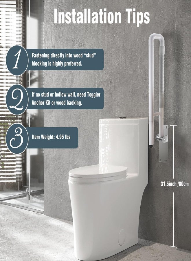 WochiTV Flip up Grab Bar 30.1 Inch Handicap Grab Bars Wall Mounted Toilet Handrail Anti Slip Bathroom Safety Bar for Senior Elderly Pregnant Aid - Image 5