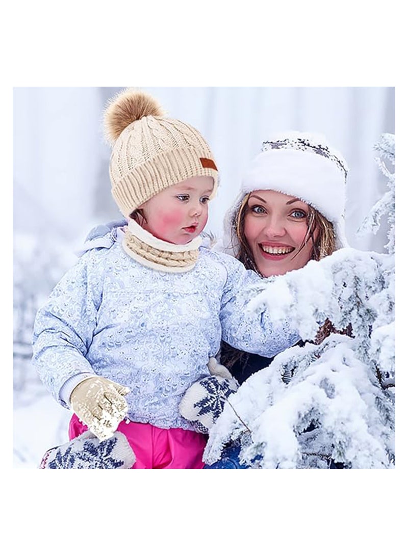 Warm Knit Beanie, Scarf & Gloves Set for Toddlers - Cozy Winter Accessories for Boys & Girls Ages 1-6 - Image 3