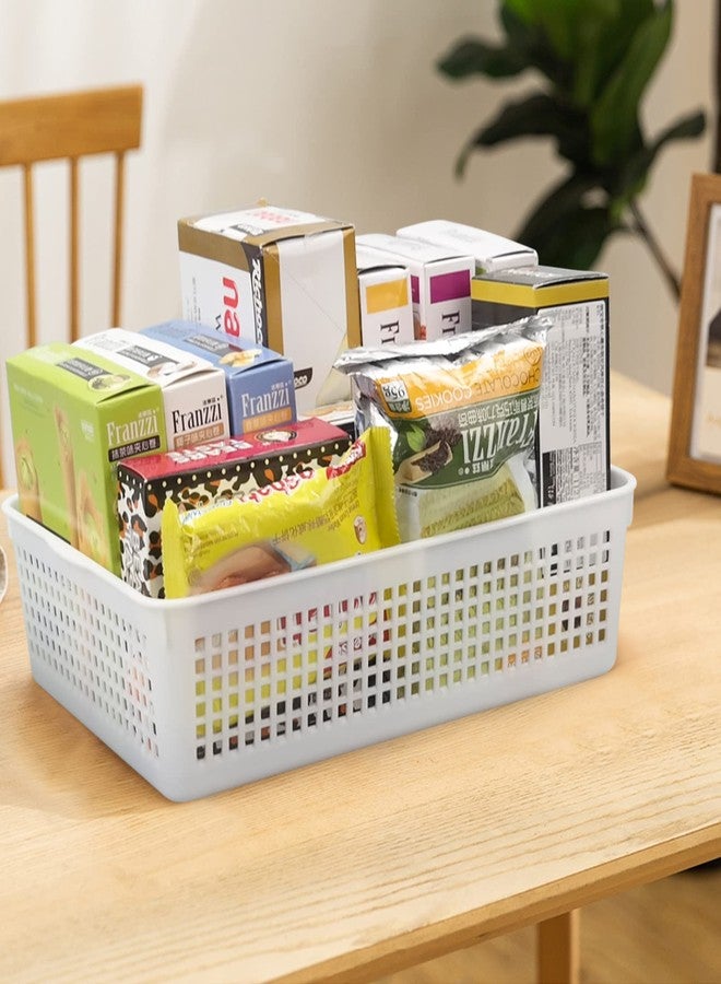 AnnkkyUS 6-pack Storage Basket Trays, Plastic Office Tray, White - Image 5