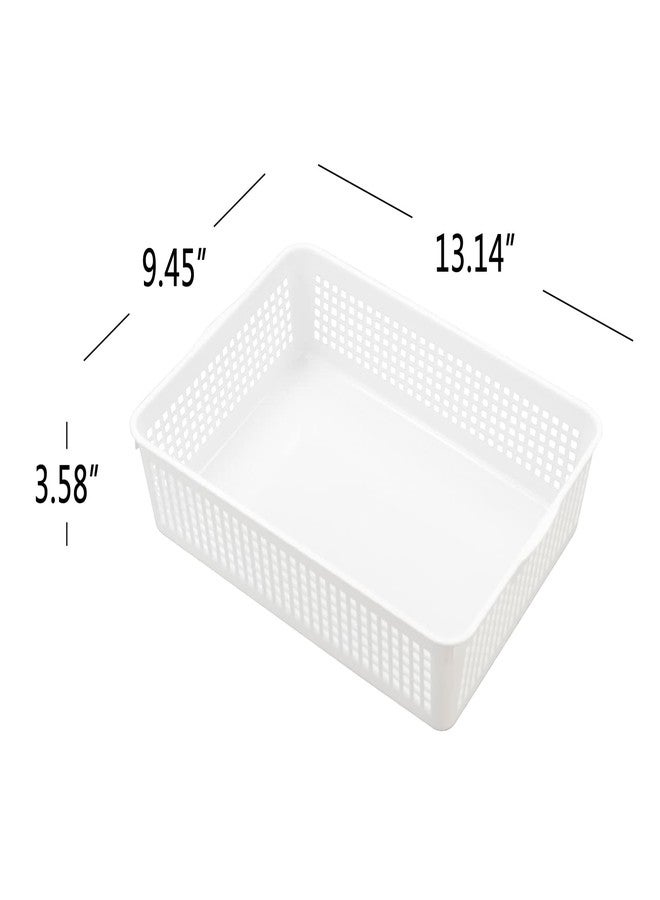 AnnkkyUS 6-pack Storage Basket Trays, Plastic Office Tray, White - Image 2