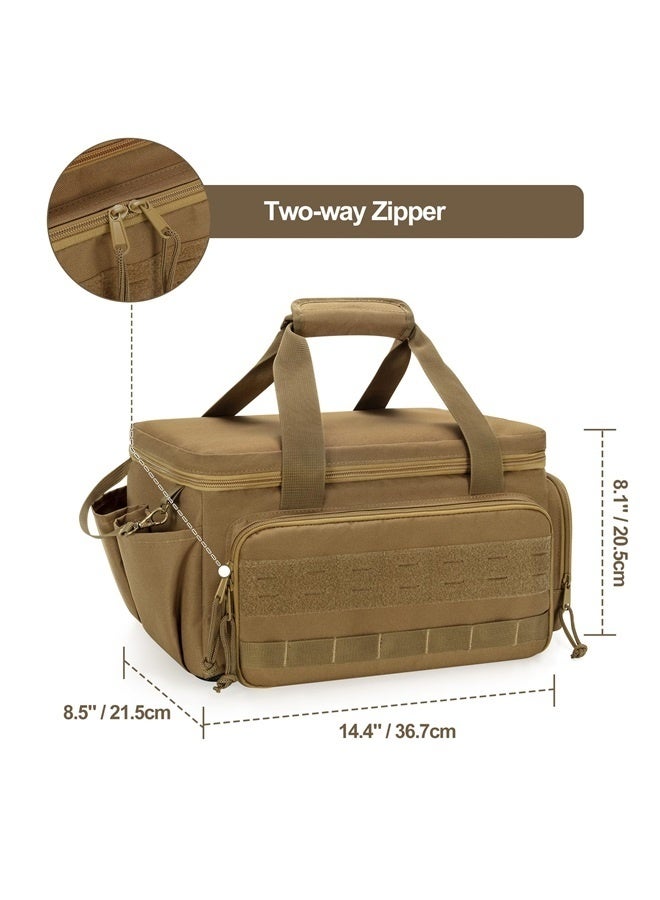 14 Inch Tool Bag with Anti friction Bottom, Hand Tool Storage Organizer for Men, Multi purpose Work Tote for Repairman, Handyman, Khaki  - Image 5
