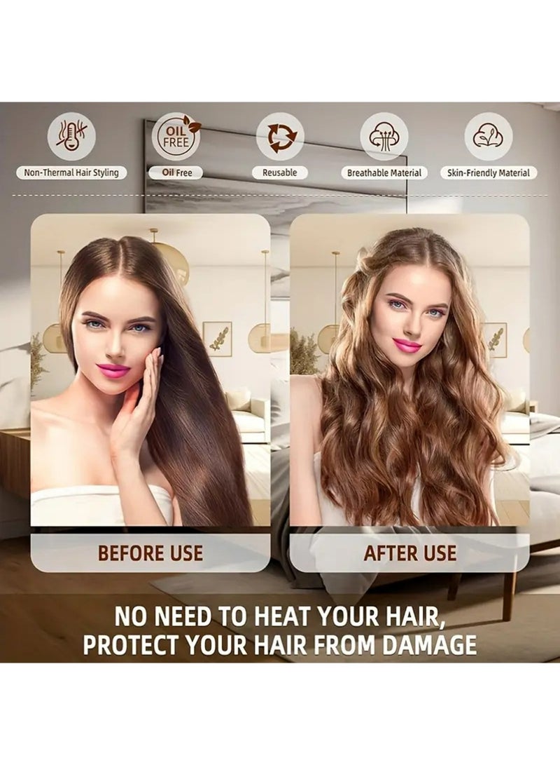 YOUGE Hair Bonnet for Sleeping Women Satin Bonnet Double Layer Satin Lined Hair Bonnet with Tie Band Curly Hair Blush Pink Tie Band and Hair Clips Set - Image 4