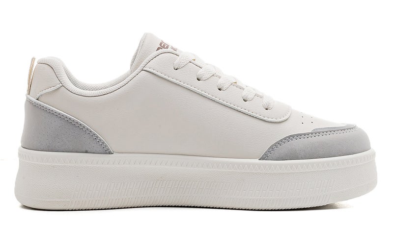 RENBEN Slip Resistant Abrasion Resistant Low top Skateboard Shoes Unisex Beige Gray - Image 2