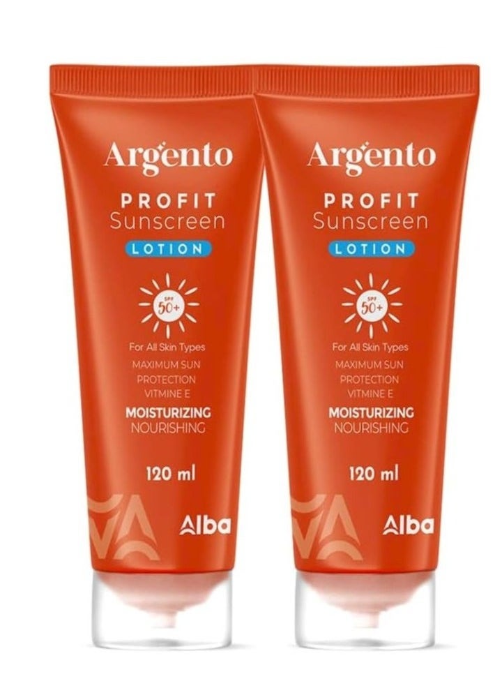 أرجنتو لوشن واقي شمس أرجنتو بروفيت SPF50+ 120 مل 1+1 