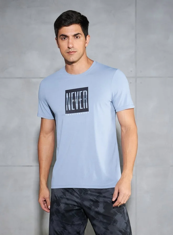 Technosport Technosport Graphic Print 4-Way Stretch Slim Fit T-Shirt