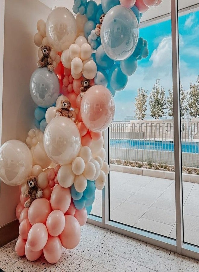 EASUTE 137pcs Moana Birthday Party Supplies, Aqua Blue Coral Pearl Champagne Gold Latex Balloons with Summer Hibiscus Stickers for Tropical Hawaii Luau Tiki Magic Theme Party Supplies - Image 5