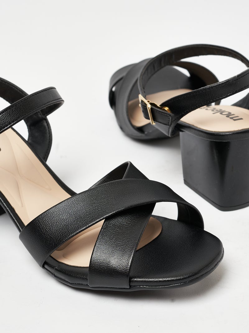 MOLECA Mid Heels Sandals for Women – Sling Back Heel Sandals for Girls with Ankle Strap - Image 4