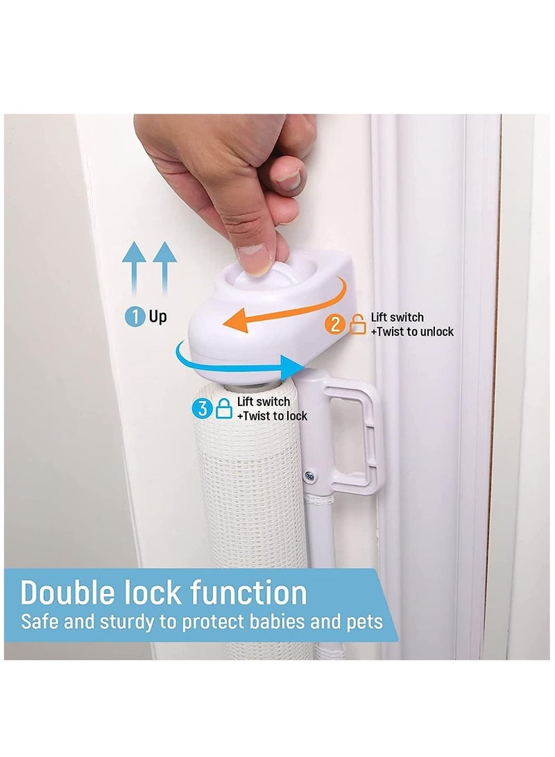 Soofam Retractable Baby Gate, Beauenty Mesh Safety Gate for Babies and Pets, Extra Wide Safety Baby Gate 33" Tall & 59" Wide Pet Dog Gate for doorways, Stairs Indoor/Outdoor (1.5M white)  - Image 5