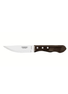 Since 1911, Made In Brazil - Jumbo 5 Inches Steak Knife with Stainless Steel Blade and Brown Dishwasher Safe Polywood Handle
