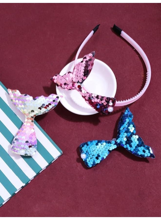 Hair Bands for Girls Kids Hair Accessories for Girls Baby Hair Band 1 Pcs Sequins Studded Mermaid 2 Pcs Hair Clips for Girls Kids Head Bands for Girls Kids & Toddlers - pzsku/Z0C01BBF04FD6E1696108Z/45/_/1732789139/7bd2a467-246e-4d15-bb44-5b6903398178