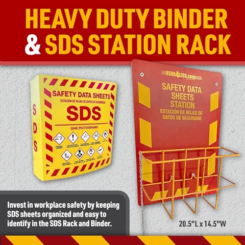 OSHA4LESS.COM Bilingual Right to Know SDS Center Wire Rack and 3" Binder with 2020 Updated GHS Pictograms - Image 4