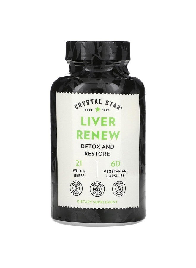 Crystal Star Liver Renew, 60 Capsules, Herbal Liver Cleanse Supplement That Supports Normal Liver Function & Promotes Toxin Release - Milk Thistle, Non-GMO - Image 1