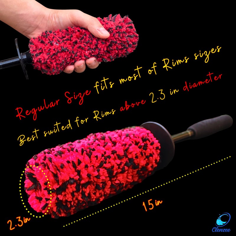 Clenzee Premium Microfiber Wheel Brush | Soft Non-Metallic Rim Cleaner & Wheel Brush | 15 Inch Long Regular Size - Image 3