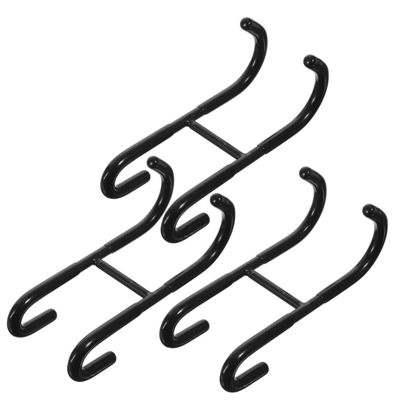 Black Non Drill Shower Hooks Set Of 3 For Bathroom Towels Space Saving Storage - Image 2