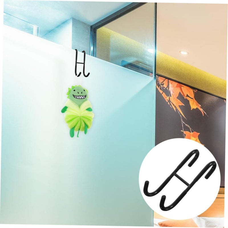 Black Non Drill Shower Hooks Set Of 3 For Bathroom Towels Space Saving Storage - Image 4