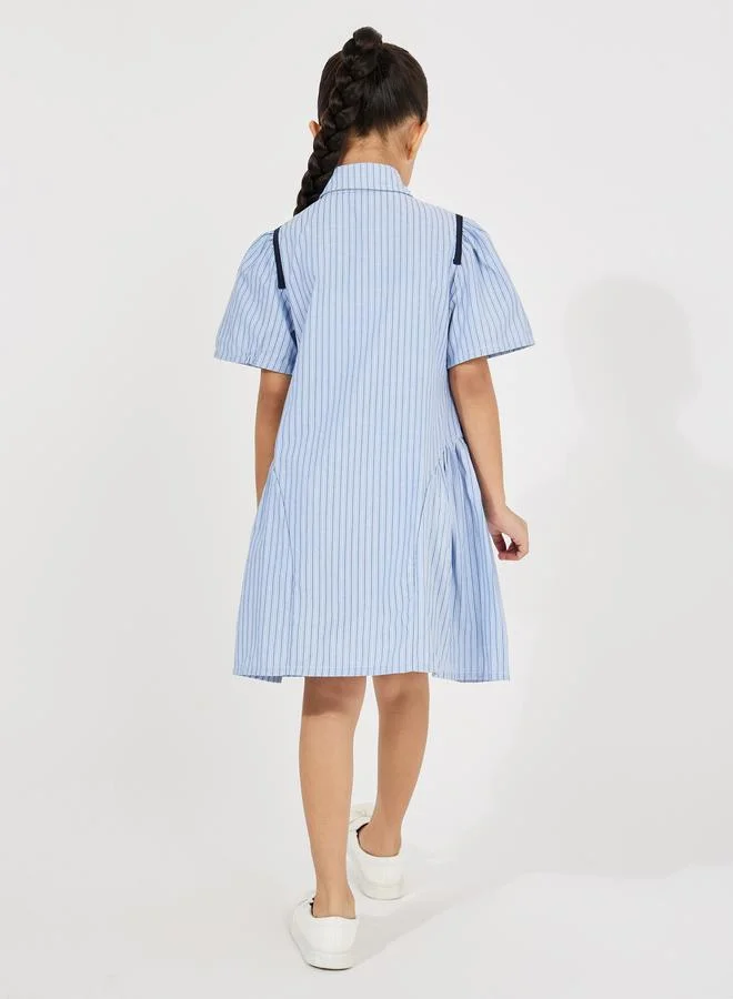 Styli Striped Button-Down Dress