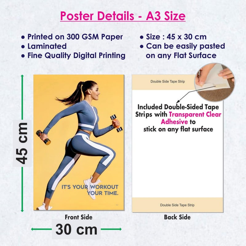 ESCAPER ESCAPER Zumba Posters for Wall Dance Wall Poster 12 x 18 inch Aerobics Posters Dance Posters for Room Decoration Dance Wall Decor Art Dance Classes Pack of 2 Posters No 87 88 - Image 3