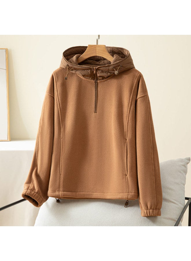 Fapai Fleece Hooded Casual Sports Jacket For Women, Comfortable And Warm Women's Jacket - Image 3