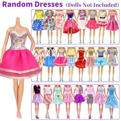 K. T. Fancy K.T. Fancy 83 Pcs Dolls & Accessories with Purple Closet Wardrobe for 11.5 Inch Doll Dress Up Set Including Wardrobe Shoes, Wallet, Dress Hangers, Brush, Necklace, Pet and Other Accessories - Image 4