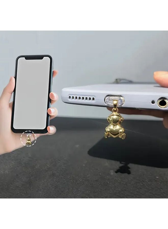 Q Version Astronaut Metal Dust Plug For Type C Devices Golden Pendant Protects Charging Port - Image 5