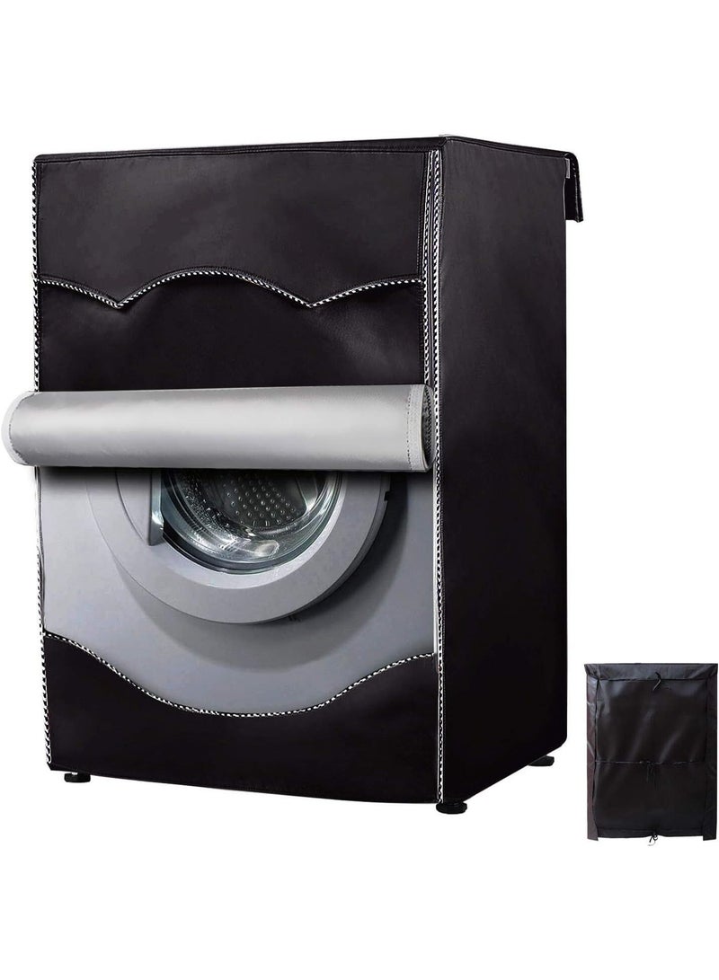 ChicAbode Washing Machine Cover, Fit for Most 4-4.5 Cu.Ft Front-loading Machines, Waterproof, Black, Polyester, 27x33x39 inches - Image 1