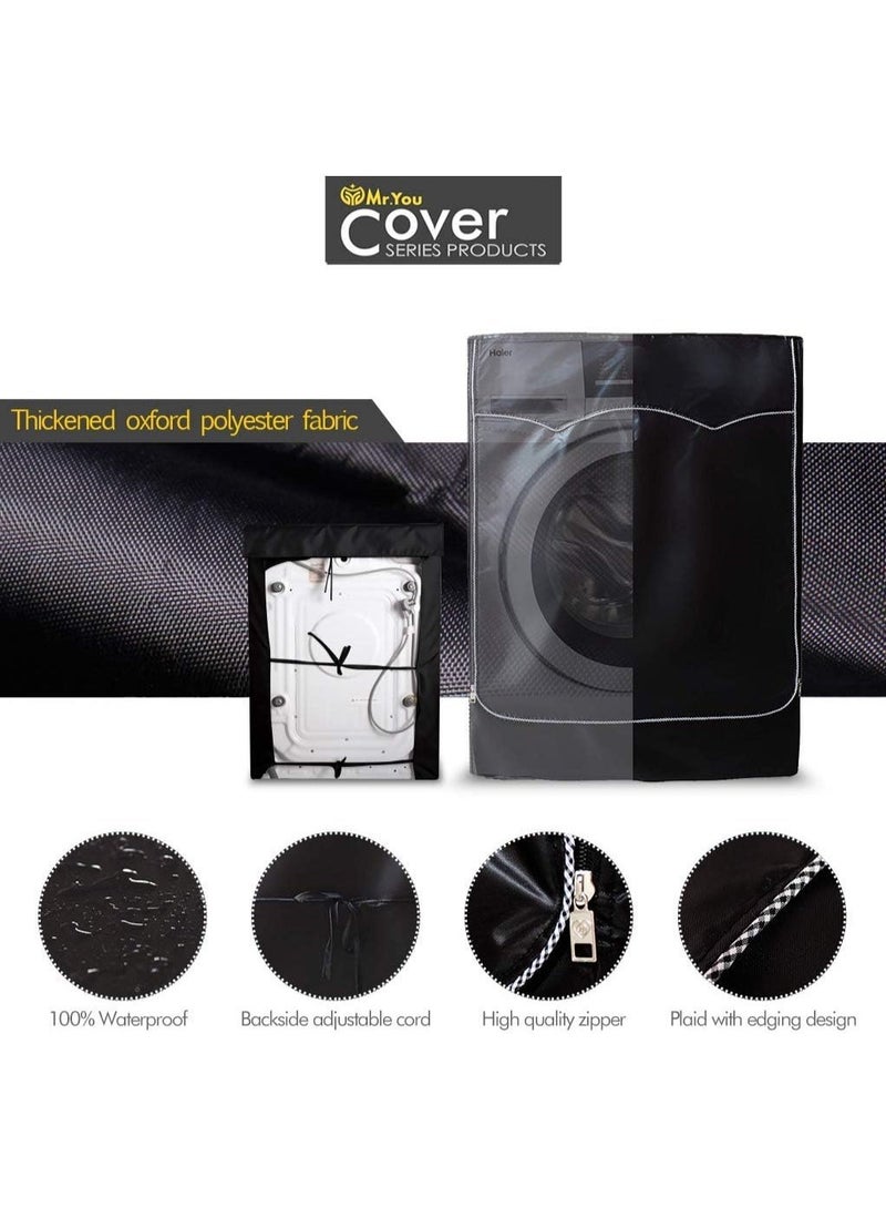ChicAbode Washing Machine Cover, Fit for Most 4-4.5 Cu.Ft Front-loading Machines, Waterproof, Black, Polyester, 27x33x39 inches - Image 2