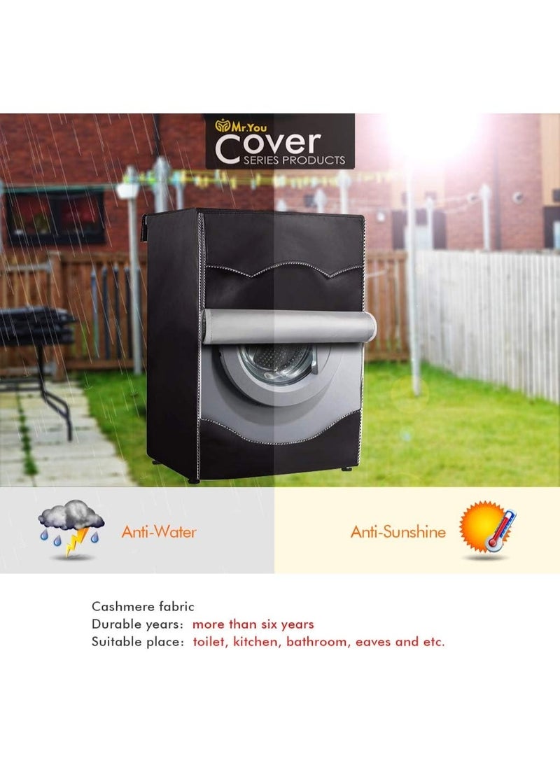 ChicAbode Washing Machine Cover, Fit for Most 4-4.5 Cu.Ft Front-loading Machines, Waterproof, Black, Polyester, 27x33x39 inches - Image 4