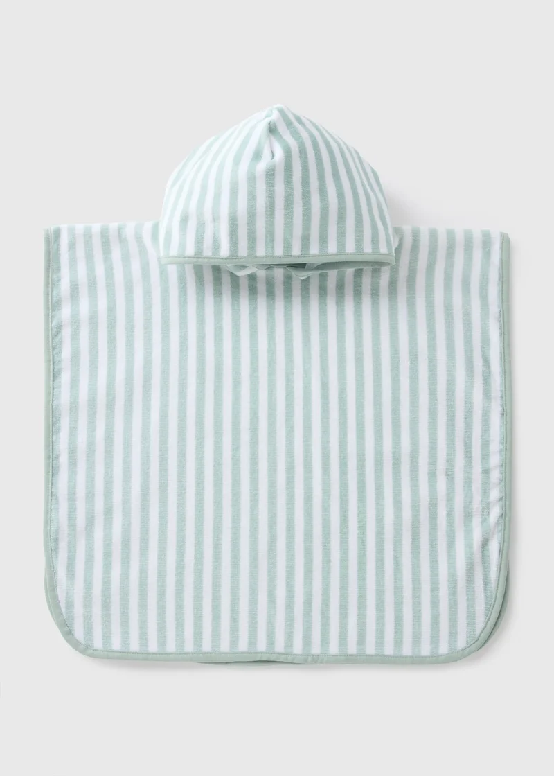 Matalan Kids Sage Stripe Poncho