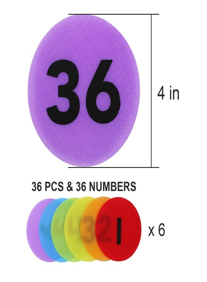 Aaskuu Carpet Spot Markers with Numbers 1-36 for Teachers and Kids, Classroom Floor Circles Dots Rug Mats for Kindergarten Preschool Organization, 4 Inch 36 Pack - Image 2