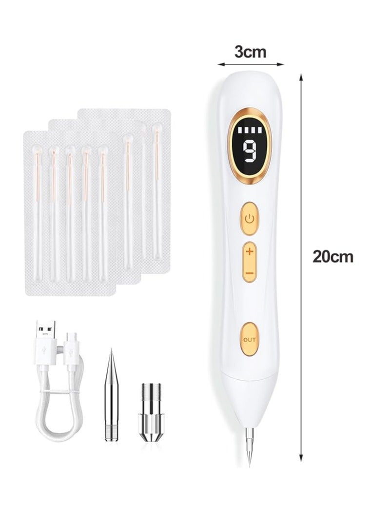 general Freckles Removal Pen, Skin Label Removal, Carry 9 Adjustable Gears, Painless Moles, Warts, Imperfections, Set, Women's Plasma Technology, LED Screen, Full Body White - Image 5