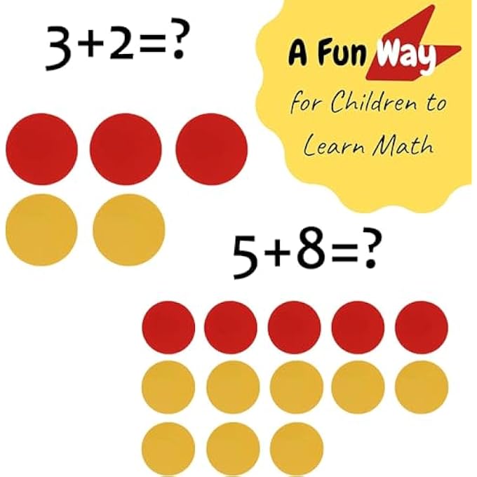 100 PCS TWO COLOR COUNTER, COUNTERS FOR KIDS MATHS, COUNTERS, MATH COUNTER, RED AND YELLOW COUNTERS, MATH COUNTERS FOR KIDS, COUNTING CHIPS - Image 2