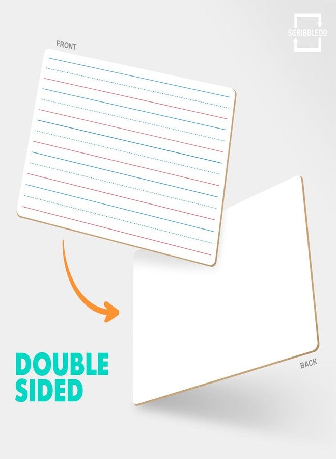 Scribbledo 5 Pack Lined Dry Erase Boards, Double Sided White Board with Lines, Handheld Lined Dry Erase Boards for Students, Whiteboards with Lines for Classroom, Home, and Office - Image 3