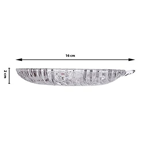 Kosh- Stylish Modern Elegant Transparent Crystal Lightweight Durable Glass 20 cm Leaf Plate for Serving Dry Fruits, Snacks, Candy Ice Cream Sweets and Decoration -1 Piece - Image 5