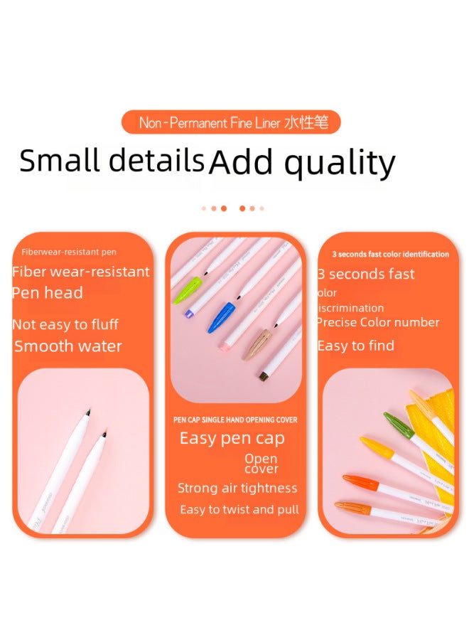 Murami New Plus Pen Fiber Pen 3000 White Rod Water-based Pen Hook Pen Watercolor Pen 60 Colors - Image 2