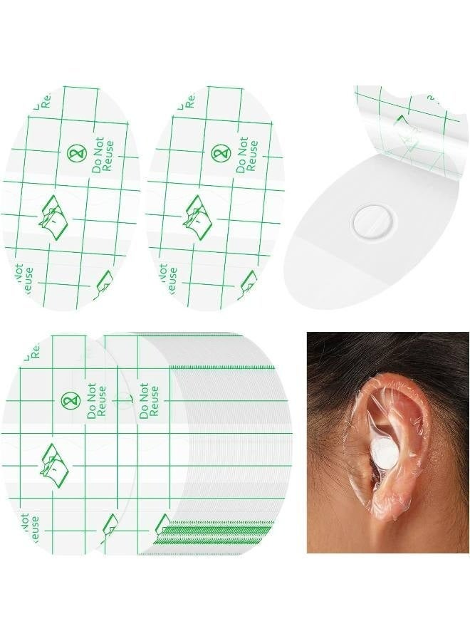 60 Pcs Waterproof Ear Stickers, Baby Waterproof Ear Protector,Ear Covers for Shower Swimming, Ear Protectors with Waterproof Cotton Ear Plugs for Surfing Snorkeling and Other Water Sports - Image 2