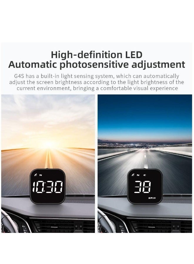 HUD Digital GPS Speedometer, New HUD Car Head Up Display with Digital Speed in MPH KPH Universal Fatigue Driving Reminder Overspeed Alarm Trip Meter for All Vehicle White - Image 2