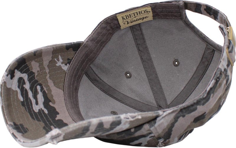 KBETHOS KBE-VINTAGE BLK-CAM Vintage Washed Cotton Baseball Cap, Black Camo - Image 3