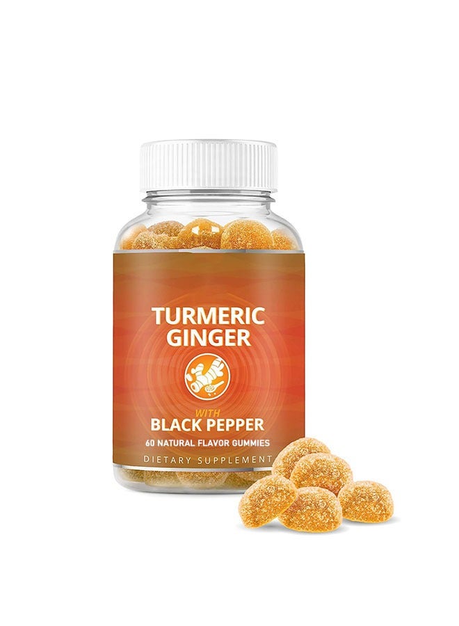 Ocean Turmeric Gummies with Ginger and Black Pepper, 60 Tropical Flavor Gummies, Anti Inflammatory and Anti Oxidants, Skin Health, Dietary Supplement for Curcumin gummies - Image 1