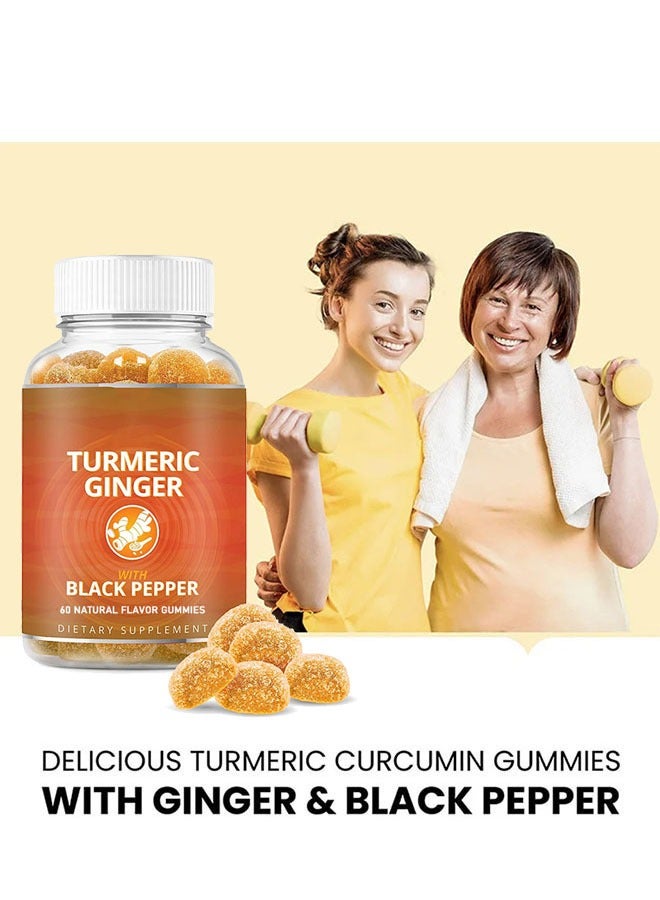 Ocean Turmeric Gummies with Ginger and Black Pepper, 60 Tropical Flavor Gummies, Anti Inflammatory and Anti Oxidants, Skin Health, Dietary Supplement for Curcumin gummies - Image 2