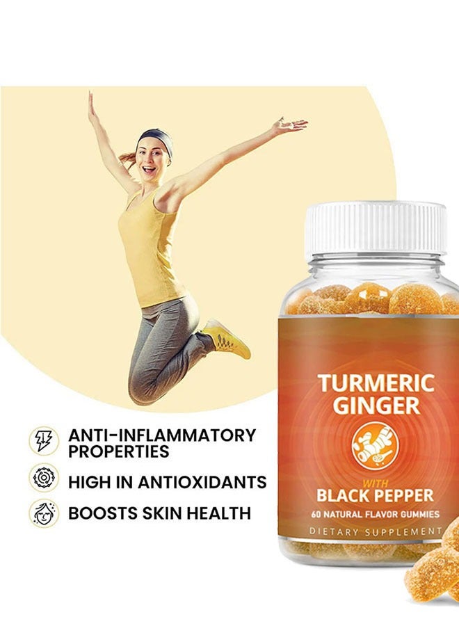 Ocean Turmeric Gummies with Ginger and Black Pepper, 60 Tropical Flavor Gummies, Anti Inflammatory and Anti Oxidants, Skin Health, Dietary Supplement for Curcumin gummies - Image 3