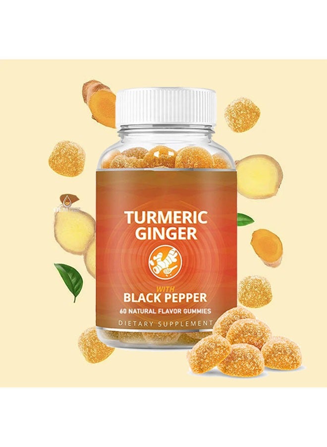 Ocean Turmeric Gummies with Ginger and Black Pepper, 60 Tropical Flavor Gummies, Anti Inflammatory and Anti Oxidants, Skin Health, Dietary Supplement for Curcumin gummies - Image 4