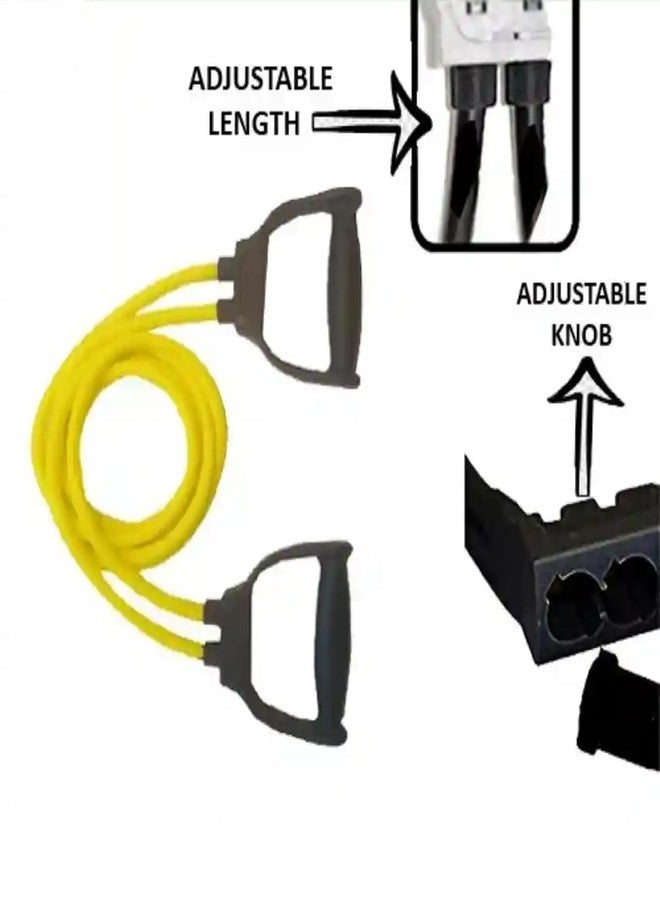 OCER Double Toning Tube Resistance Band for Workout for Men & Women, Exercise Bands with Heavy Quality Grip (Pack of 1) - Image 3