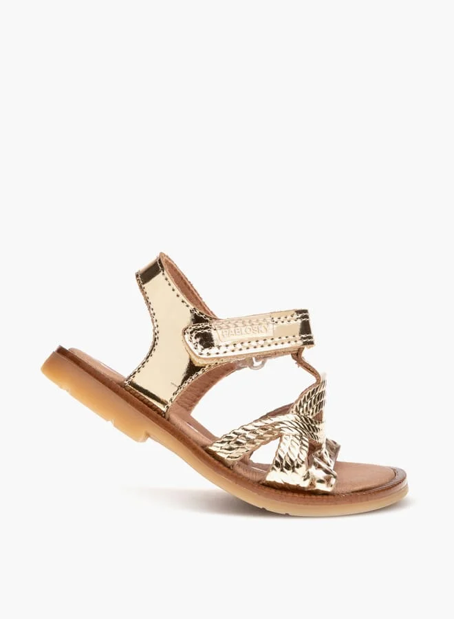 Pablosky Girls' Strap Sandals with Hook and Loop Closure