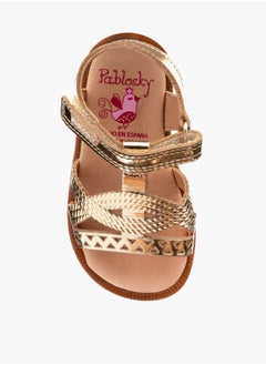 Pablosky Girls' Strap Sandals with Hook and Loop Closure  - Image 4