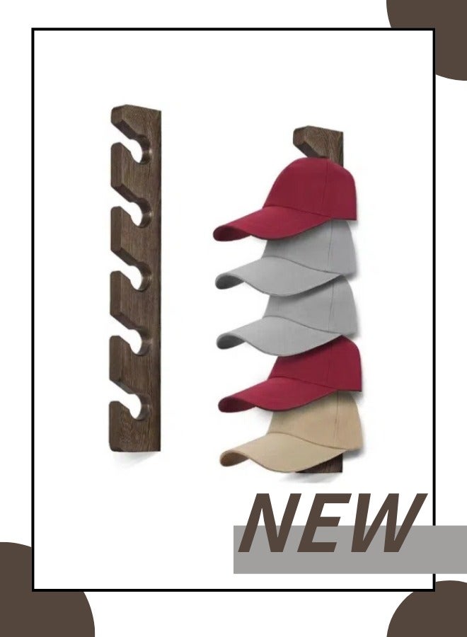 ViveLifDeco Wooden Duck Tongue Cap Storage, Wall Wooden Hat Rack, Hat Storage Hanger  - Image 1