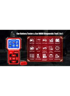 Konnwei KW681 Car & Motorcycle Battery Tester OBDII Diagnostic Scan  - Image 3